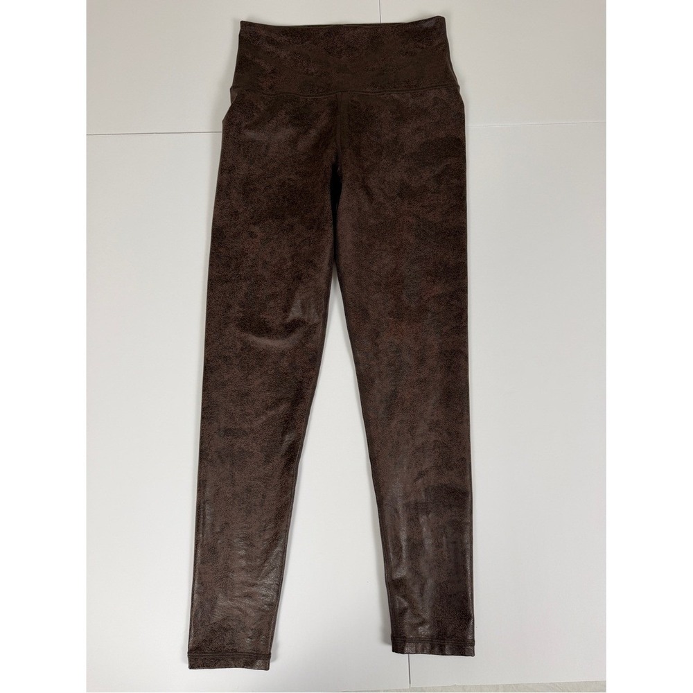 Aerie OFFLINE Brown Faux Leather Shine Leggings M